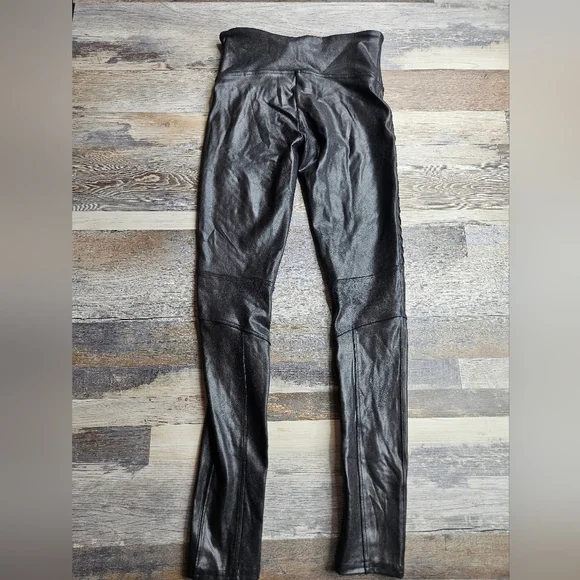 Spanx Faux Leather Moto Leggings Black S/P - Picture 7 of 11